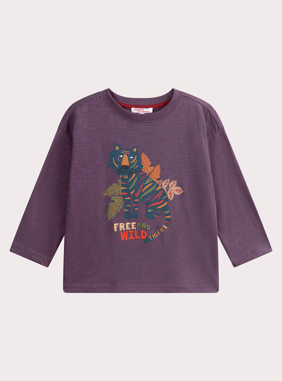 Camiseta de niño morada con animación del león VODATEE2 / 24W90221TML712