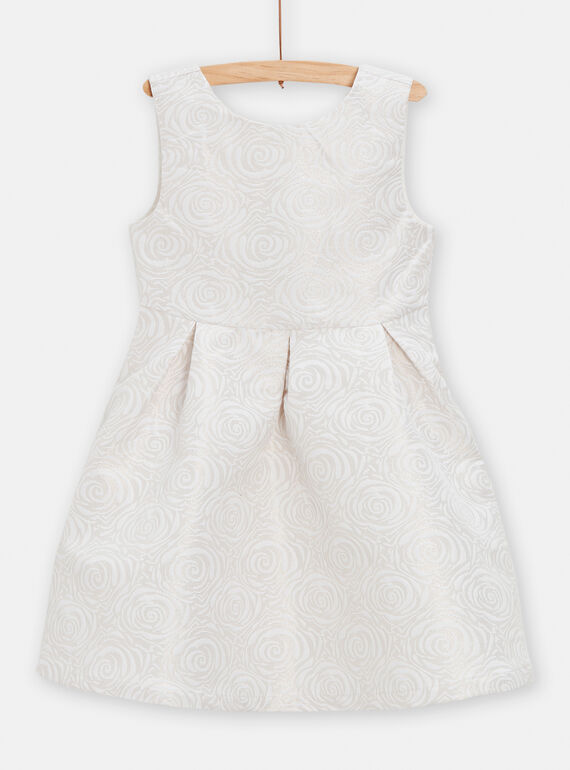 Vestido crudo con estampado floral en relieve para niña TAPOROB2 / 24S901M3ROB001