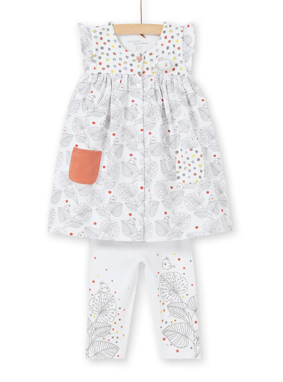 Conjunto de vestido de manga corta y leggings para niña recién nacida LOU1ENS1 / 21SF03H2ENS000