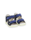 Sandalias de piel de serraje de color azul marino RUSANDSPORT / 23KK3862D0E070