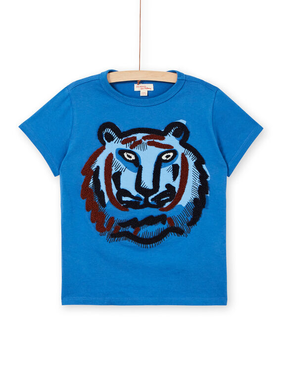 Camiseta de algodón de color azul para niño LOBLETEE2EX / 21S902J1TMC702