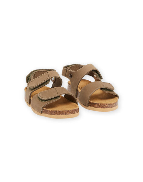 Sandalias de piel de color caqui RUNUKAKI / 23KK3861SLB604