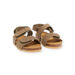 Sandalias de piel de color caqui