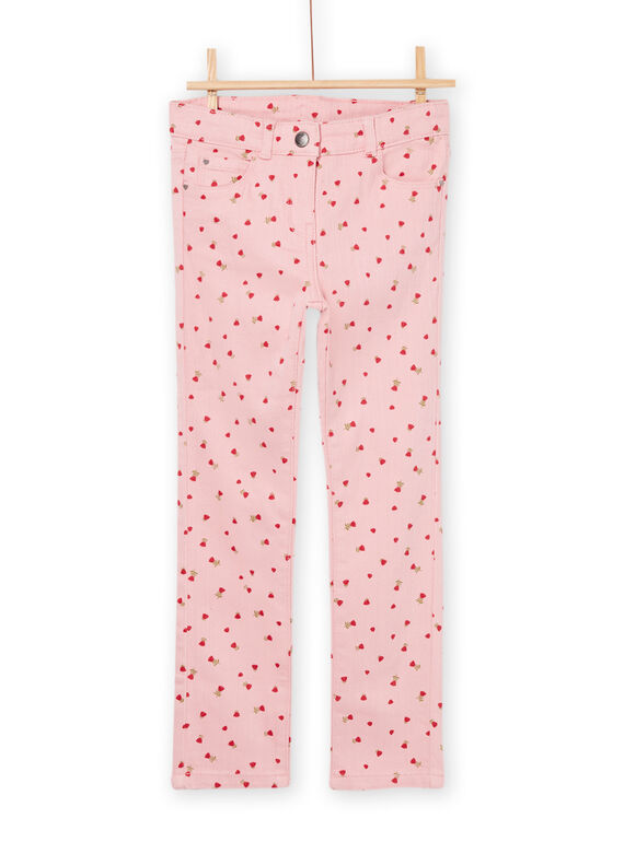 Pantalón de tela con estampado rosa PAJOPANT1 / 22W901B2PAND319