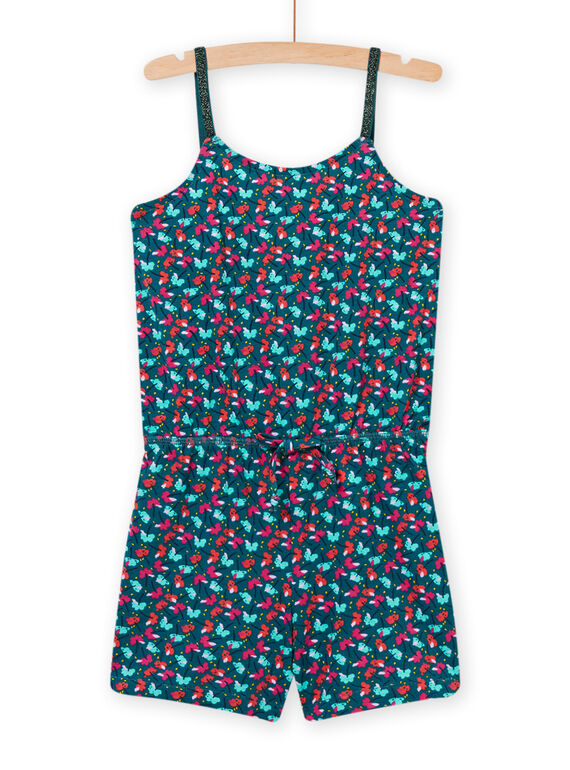 Mono con estampado floral azul pato para niña NAPLACOMB3 / 22S901K3CBL714