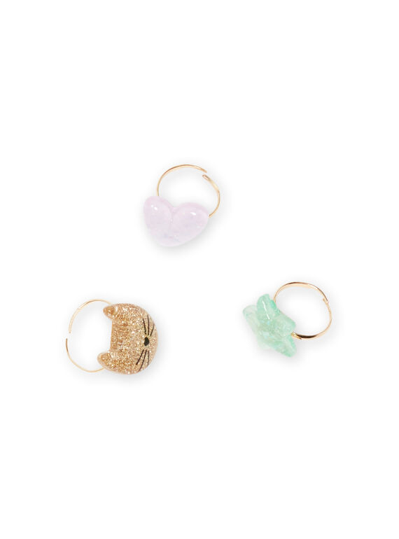Pack de 3 anillos con purpurina a juego para niña MYAPLARING / 21WI01T1BAG955