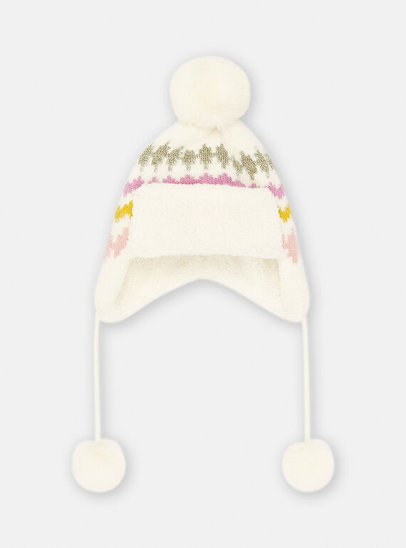 Chapka blanco con estampado gráfico con brillo SYAJOCHAP1 / 23WI0195BON003