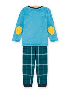 Pijama azul zafiro con estampado de YEAH para niño MEGOPYJYEAH / 21WH1296PYJC211