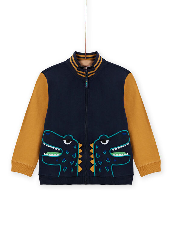 Cárdigan amarillo y azul marino para niño MOTUGIL1 / 21W902K1GIL705