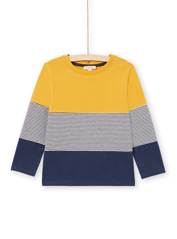 Camiseta amarilla y azul marino para niño MOJOTIDEC2 / 21W90221TML113