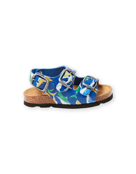 Sandalias de color azul marino con estampado de tiburones para bebé niño LBGNUREQUIN / 21KK385CD0E070