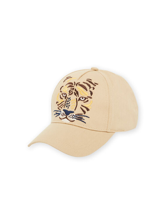 Gorra beige oscuro con estampado de cara de tigre bordado RYOJOCHA5 / 23SI02C4CHAA014