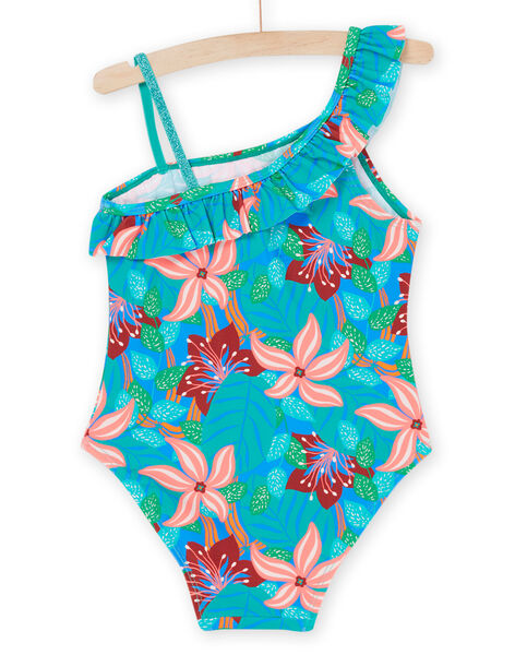 Bañador turquesa con estampado de flores RYAMER3 / 23SI01R5MAIC217