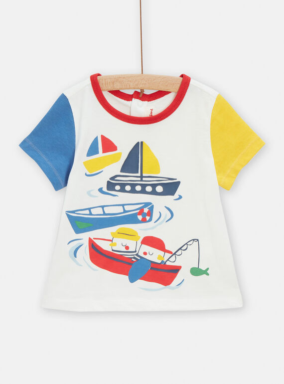 Camiseta con estampado de barcos para bebé niño TUCLUTI1 / 24SG10O1TMC001