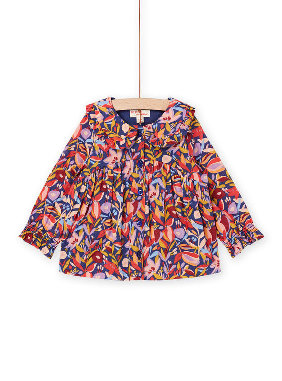 Camisa de color índigo con estampado de flores RISUNCHEM / 23SG09K1CHE703