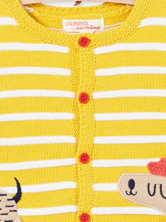 Cárdigan de punto de rayas de color amarillo, para bebé niño LUNOGIL / 21SG10L1GIL106