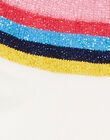 Calcetines cortos de color crudo, con rayas de Lurex®, para niña LYAHACHO / 21SI01X1SOQ001
