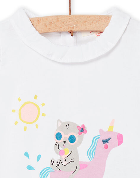 Camiseta blanca con estampado de fantasía para bebé niña NIFICBRA / 22SG09U2BRA000