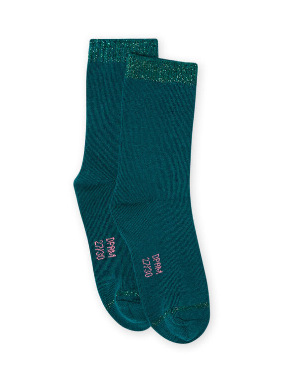 Calcetines de color azul pato para niña MYAJOCHO3 / 21WI0115SOQ714