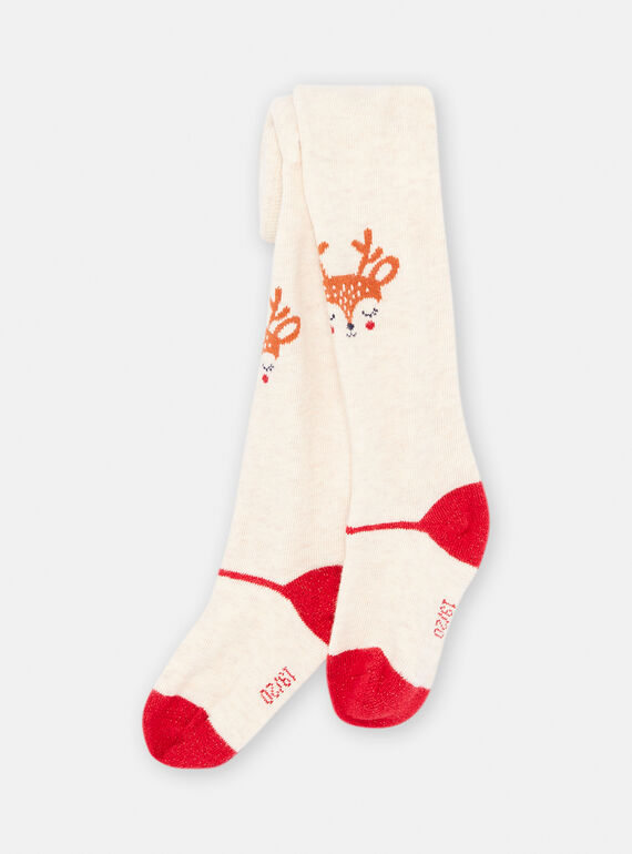 Leotardos de color beige jaspeado claro de Navidad para bebé niña SYIWAYCOL / 23WI09S1COLA011