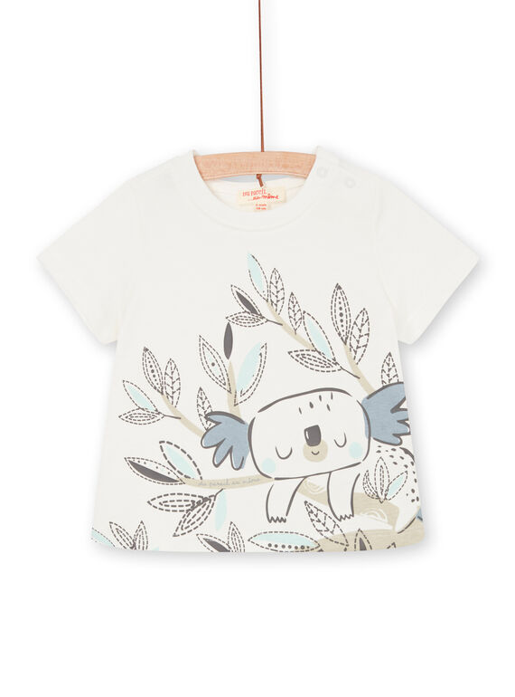 Camiseta de color crudo y caqui, para bebé niño LUPOETEE3EX / 21SG10Y1TMC001