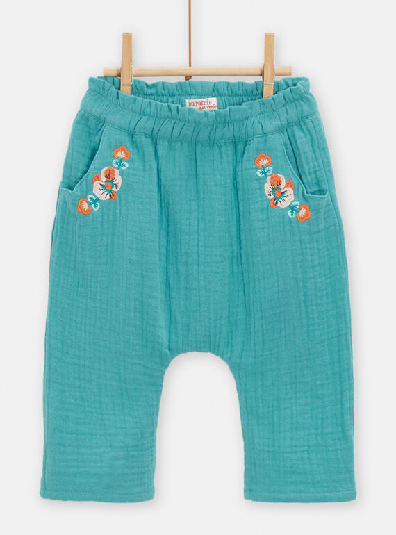 Pantalón de color azul para bebé niña TICOPAN / 24SG09N1PAN215