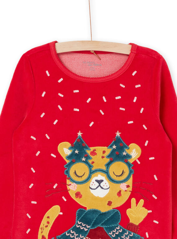 Pijama de Navidad con estampado de leopardo y cuadros PEFAPYJNOE / 22WH1171PYJ050