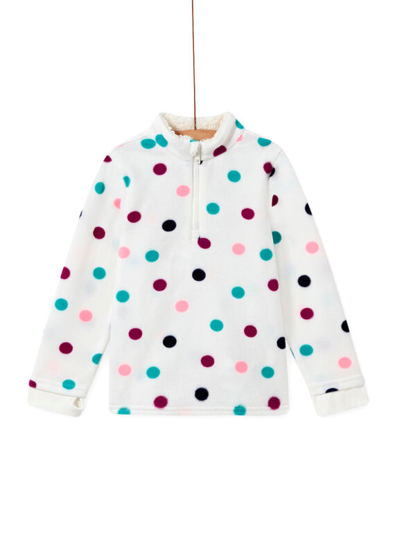 Sudadera polar de color crudo de lunares coloridos para niña MASKISWEA / 21W901R1SWE001