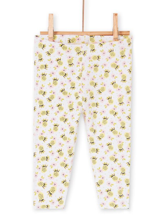 Leggings de color blanco, amarillo y rosa, para bebé niña LYIBALEG / 21SI09O1CAL000