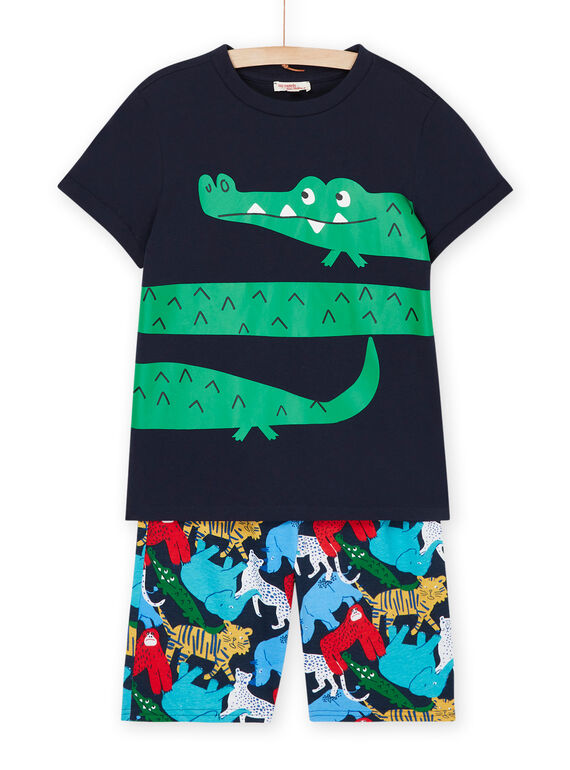 Camiseta y bermudas azul noche ROPLAENS1 / 23S902P1ENS705