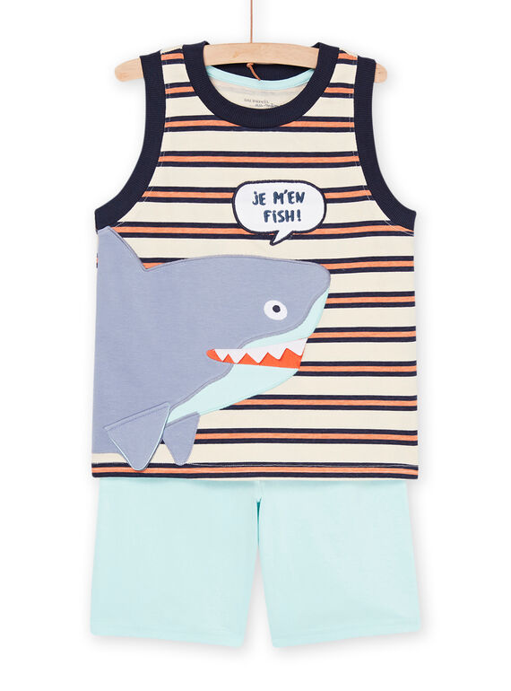 Pijama multicolor con estampado de tiburones REGOPYCREQ / 23SH12H1PYJA016