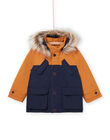 Parka bicolor con capucha con terminación de pelo artificial con chaqueta interior POGROPAR2 / 22W902F1PAR804