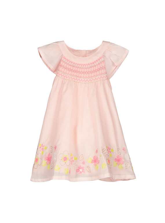 Vestido fruncido para bebé niña FIPOROB1 / 19SG09C1ROB307