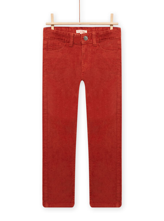 Pantalón de pana roja anaranjada para niño MOJOPAVEL7 / 21W902N3PANE408