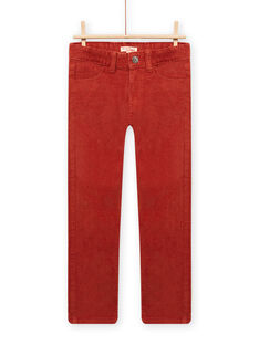 Pantalón de pana roja anaranjada para niño MOJOPAVEL7 / 21W902N3PANE408