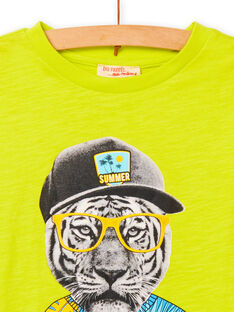 Camiseta amarilla con estampado de tigre para niño NOJOTI3 / 22S90271TMC117
