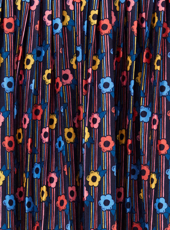 Falda rosa y azul con estampado floral para niña LAHAJUP / 21S901X1JUP070