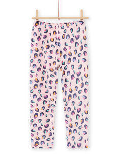 Pijama de terciopelo rosa con estampado de pantera para niña MEFAPYJBOX / 21WH1197PYJ309
