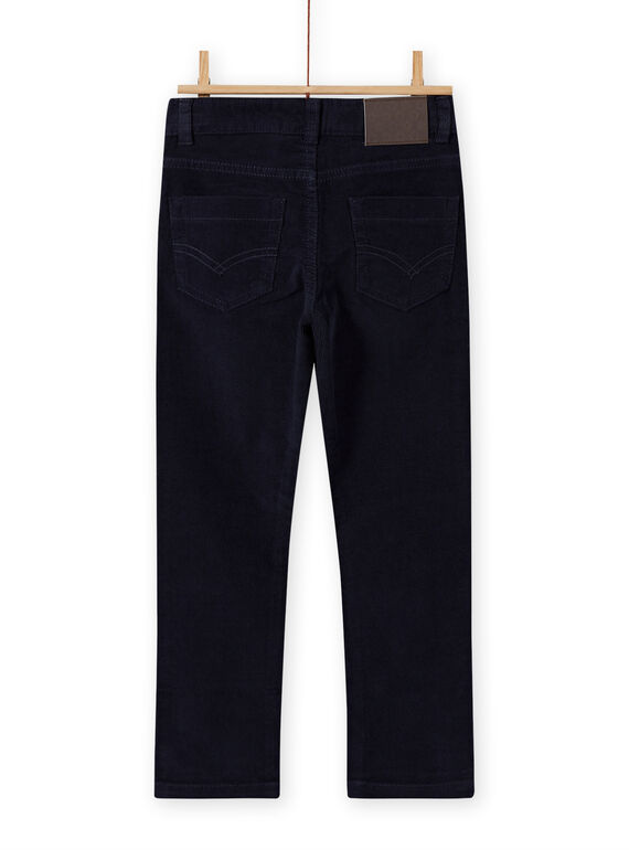 Pantalón liso de pana de color azul noche para niño MOJOPAVEL4 / 21W90211PAN705