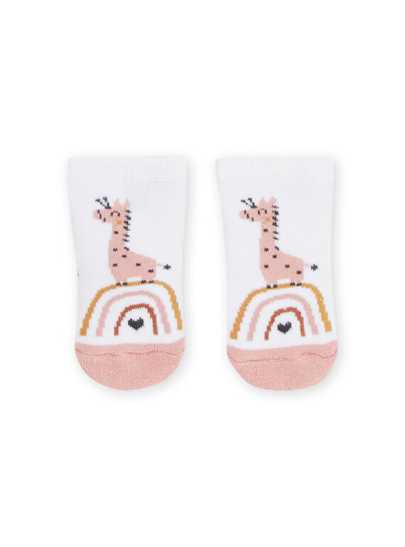 Calcetines blanco y rosa con estampado de jirafa y arcoíris ROU2CHO2 / 23SF40I1SOQ000