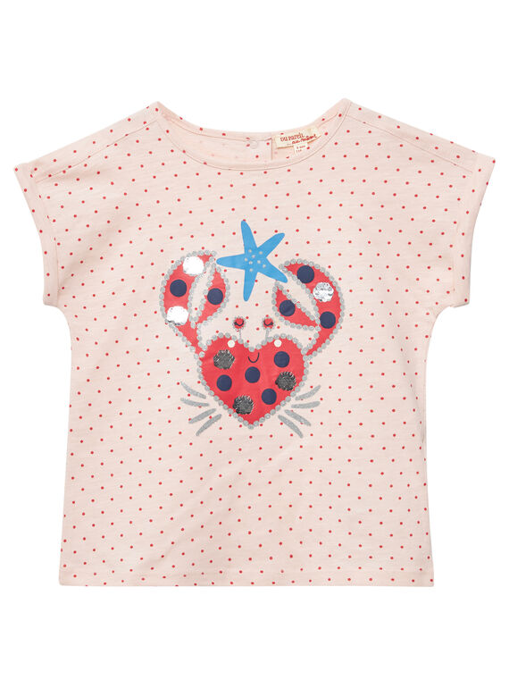 Camiseta de manga corta con estampado de lunares y cangrejo JACEATI3 / 20S901N3TMC309