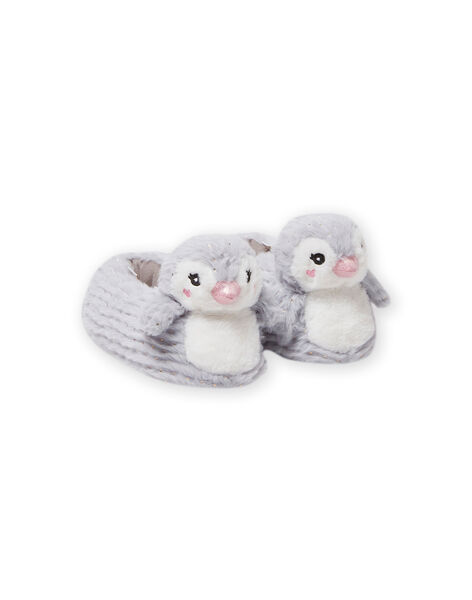 Zapatillas de casa de color gris de pingüino 3D para niña MAPANTPING3D / 21XK3531PTD940