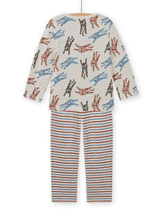Pijama con estampado de tigre y rayas para niño MEGOPYJTUB / 21WH1283PYJA010