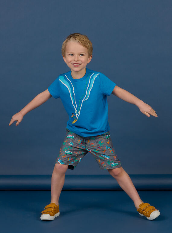 Bermudas con estampado de fantasía chambray para niño NOWABER2 / 22S902V4BER721