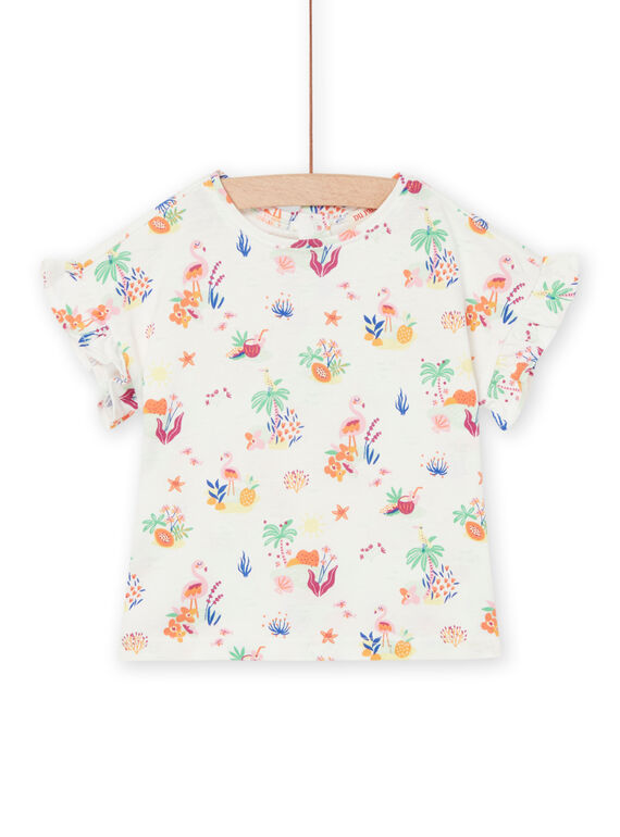 Camiseta con estampado floral y flamencos RIEXOTI / 23SG09V1TMC001