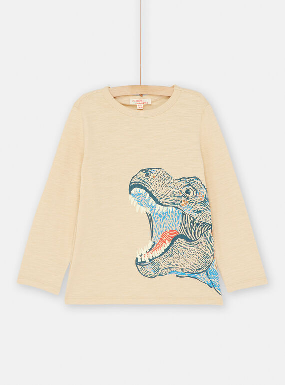 Camiseta de color arena y cara de T-Rex para niño SOVERTEE5 / 23W902J5TML808