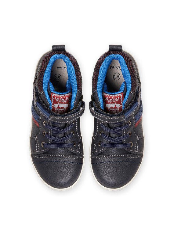 Zapatillas altas de color azul marino estilo deportivo para niño MOBASGI / 21XK3672D3F070