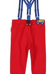 Pantalón con tirantes de color rojo para bebé niño FUCOPAN / 19SG1081PANF505