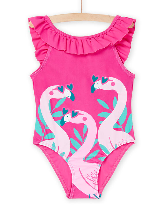 Bañador color grosella con estampado de flamencos rosas RYAMER4 / 23SI01R3MAID307