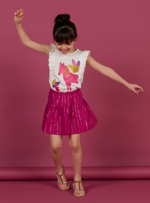Falda reversible rosa para niña NAFLAJUP1 / 22S901R1JUP302